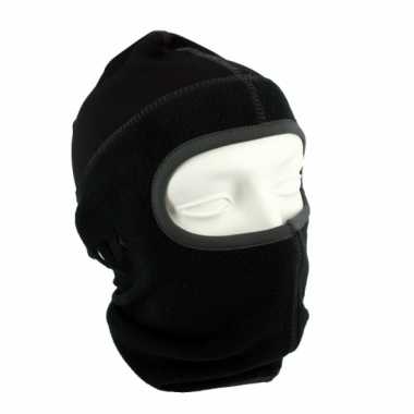 Zwarte helm bivakmuts one hole